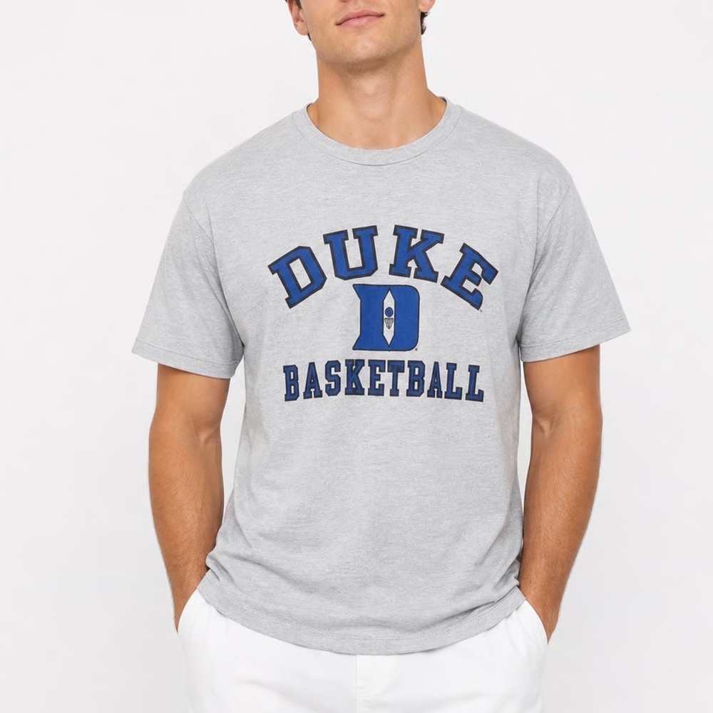 TDT Classics Duke Basketball T-Shirt Mens Large Gray Graphic Tee NCAA